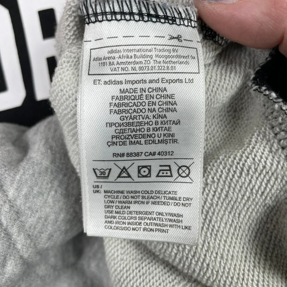 Adidas Rita Ora Banned From Normal Hoodie Mens Medium Gray Black Tiger Trefoil